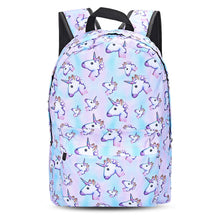 Load image into Gallery viewer, 3D Pattern Unicorn Print Backpack Zipper School Bag
