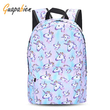Load image into Gallery viewer, 3D Pattern Unicorn Print Backpack Zipper School Bag