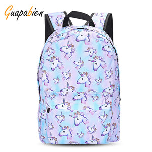 3D Pattern Unicorn Print Backpack Zipper School Bag