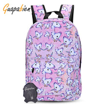 Load image into Gallery viewer, 3D Pattern Unicorn Print Backpack Zipper School Bag